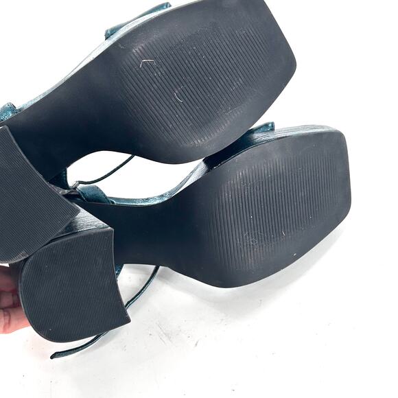 Noella Platform Sandals 7 Green Teal Deep NWOT Heels Pumps Green Blue. Glam - Picture 8 of 9